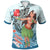 Wallis and Futuna Polo Shirt Polynesian Girls With Shark Unisex Blue - Polynesian Pride