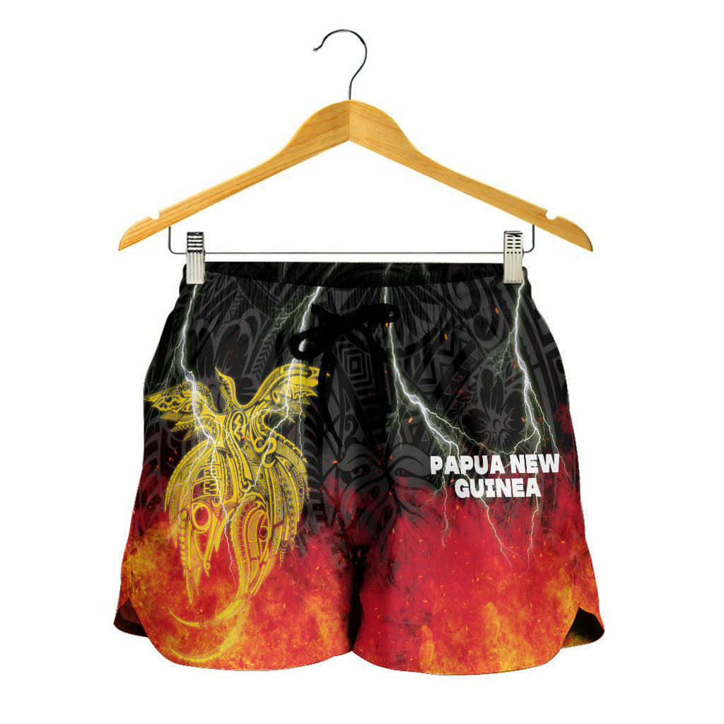 Papua New Guinea Women's Shorts Independence Day Special Style LT16 Women Black - Polynesian Pride