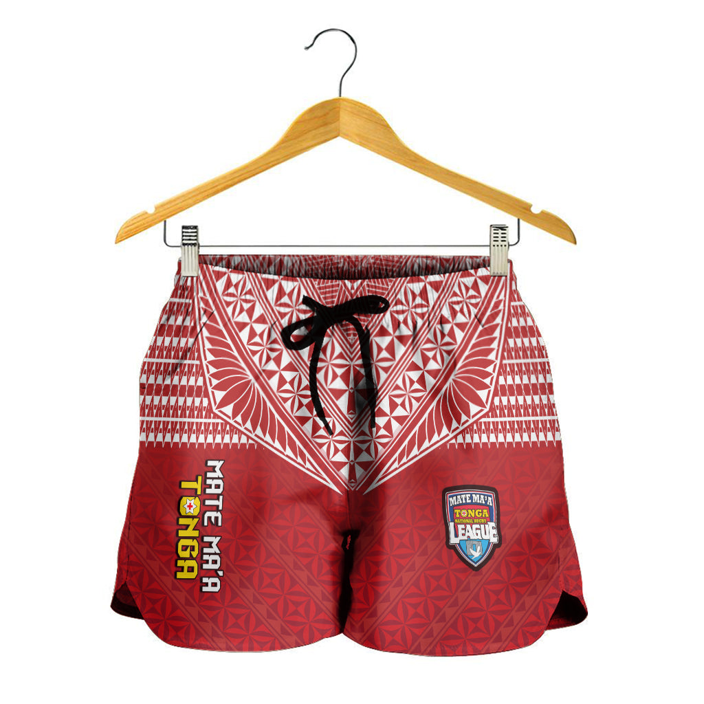 Tonga Rugby MMT Women Shorts Ngatu Mate Maa Tonga Special LT13 Red - Polynesian Pride