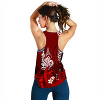 (Custom Personalised) New Caledonia Women Racerback Tank Nautilus Red Polynesian Hibiscus LT13 - Polynesian Pride