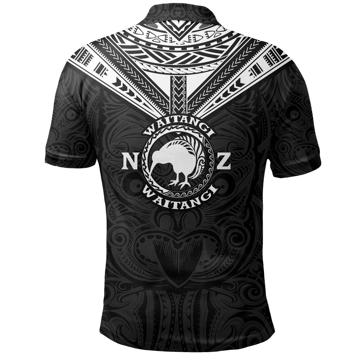 New Zealand Maori Polo Shirt Waitangi Day Black - Polynesian Pride