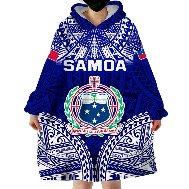 Samoa Coat Of Arms Wearable Blanket Hoodie Polynesian Pattern LT9 One Size Unisex - Polynesian Pride