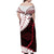 Tonga Emancipation Day Women Off Shoulder Long Dress - Kupesi Pattern No.2 Black LT9 - Polynesian Pride