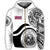 Hawaii Coat of Arms Zip Hoodie Waveshape Style White - Polynesian Pride