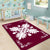 Hawaiian Quilt Maui Plant And Hibiscus Pattern Area Rug - White Burgundy - AH - Polynesian Pride