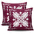 Hawaiian Quilt Maui Plant And Hibiscus Pattern Pillow Covers - White Burgundy - AH - Polynesian Pride