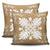 Hawaiian Quilt Maui Plant And Hibiscus Pattern Pillow Covers - White Gold - AH - Polynesian Pride