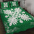 Hawaiian Quilt Maui Plant And Hibiscus Pattern Quilt Bed Set - White Green - AH - Polynesian Pride