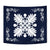 Hawaiian Quilt Maui Plant And Hibiscus Tappestry - White Indigo - AH Wall Tapestry White - Polynesian Pride