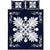 Hawaiian Quilt Maui Plant And Hibiscus Pattern Quilt Bed Set - White Indigo - AH White - Polynesian Pride