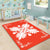 Hawaiian Quilt Maui Plant And Hibiscus Pattern Area Rug - White Orange - AH - Polynesian Pride