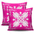 Hawaiian Quilt Maui Plant And Hibiscus Pattern Pillow Covers - White Pink - AH - Polynesian Pride