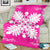 Hawaiian Quilt Maui Plant And Hibiscus Premium Blanket - White Pink - AH - Polynesian Pride