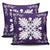 Hawaiian Quilt Maui Plant And Hibiscus Pattern Pillow Covers - White Purple - AH - Polynesian Pride