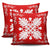 Hawaiian Quilt Maui Plant And Hibiscus Pattern Pillow Covers - White Red - AH - Polynesian Pride