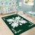 Hawaiian Quilt Maui Plant And Hibiscus Pattern Area Rug - White Sacramento - AH - Polynesian Pride