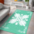 Hawaiian Quilt Maui Plant And Hibiscus Pattern Area Rug - White Seafoarm - AH - Polynesian Pride