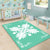 Hawaiian Quilt Maui Plant And Hibiscus Pattern Area Rug - White Seafoarm - AH - Polynesian Pride