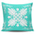 Hawaiian Quilt Maui Plant And Hibiscus Pattern Pillow Covers - White Turquoise - AH One Size White - Polynesian Pride