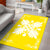 Hawaiian Quilt Maui Plant And Hibiscus Pattern Area Rug - White Yellow - AH - Polynesian Pride