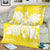 Hawaiian Quilt Maui Plant And Hibiscus Premium Blanket - White Yellow - AH - Polynesian Pride