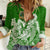 Saineha High School Tonga Women Casual Shirt Kupesi Style - Ver02 LT7 Female Green - Polynesian Pride