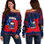 Samoa Combo Women Off Shoulder Sweater Mix Flag LT6 - Polynesian Pride