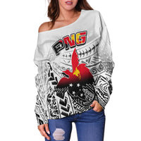 Papua New Guinea Patterns Off Shoulder Sweater LT6 - Polynesian Pride