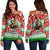 Hawaiian Santa Claus Warrior Women Off Shoulder Sweater Christmas LT6 - Polynesian Pride