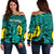 New Caledonia Women's Off Shoulder Sweatshirt Turquoise Color LT6 - Polynesian Pride