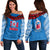 Toa Samoa Ula Fla Rugby Women Off Shoulder Sweater Blue Sky Jersey 2022 LT6 - Polynesian Pride