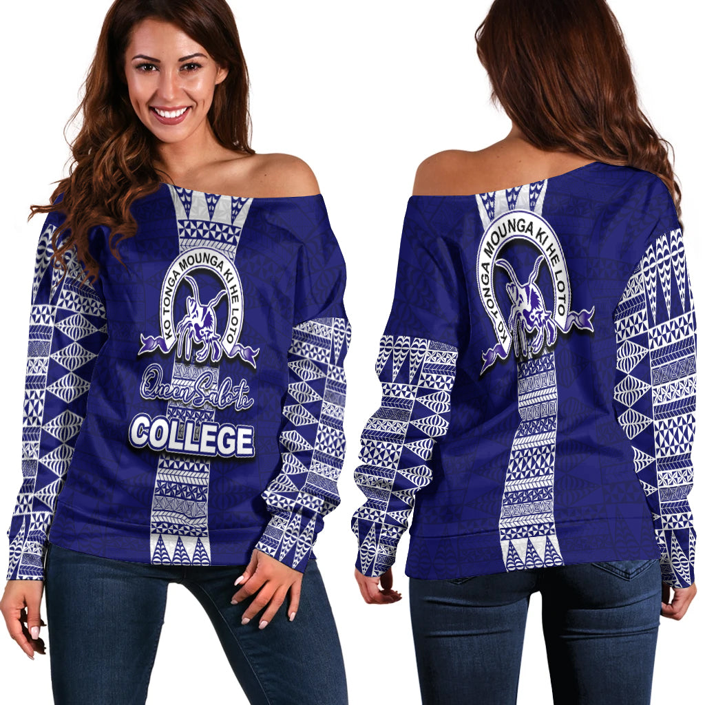 Queen Salote College Off Shoulder Sweater Tonga Simple Style LT6 - Polynesian Pride