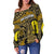 New Caledonia Women's Off Shoulder Sweatshirt Gold Color LT6 - Polynesian Pride