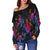 Polynesian Women's Off Shoulder Sweater - Sea Turtle In Tribal Polynesian Style - Polynesian Pride