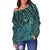 New Zealand Off Shoulder Sweater Maori Graphic Tee patterns Paua Shell LT6 - Polynesian Pride