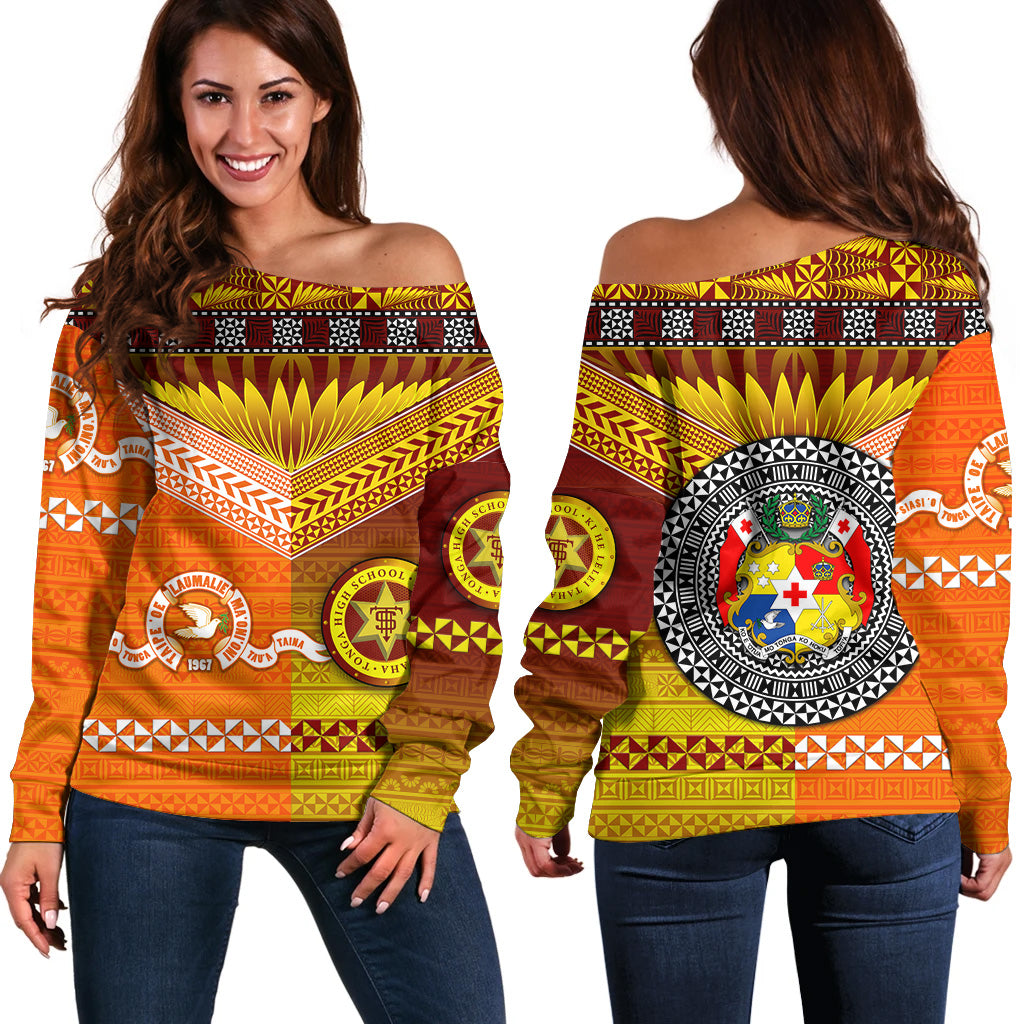 Tonga Tailulu College And Tonga High School Women Off Shoulder Sweater Together Unique Style LT8 - Polynesian Pride