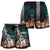 Hawaii Ukulele Mix Hibiscus and Coconut Tree Women Short Aloha Vintage Black Version LT9 Black - Polynesian Pride