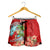 Hawaii Mele Kalikimaka Women Short Santa Claus Surfing Xmas Time LT9 Red - Polynesian Pride