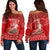 Tonga Christmas - Kilisimasi Fiefia Santas Polynesia Women Off Shoulder Sweater - LT2 Women RED - Polynesian Pride