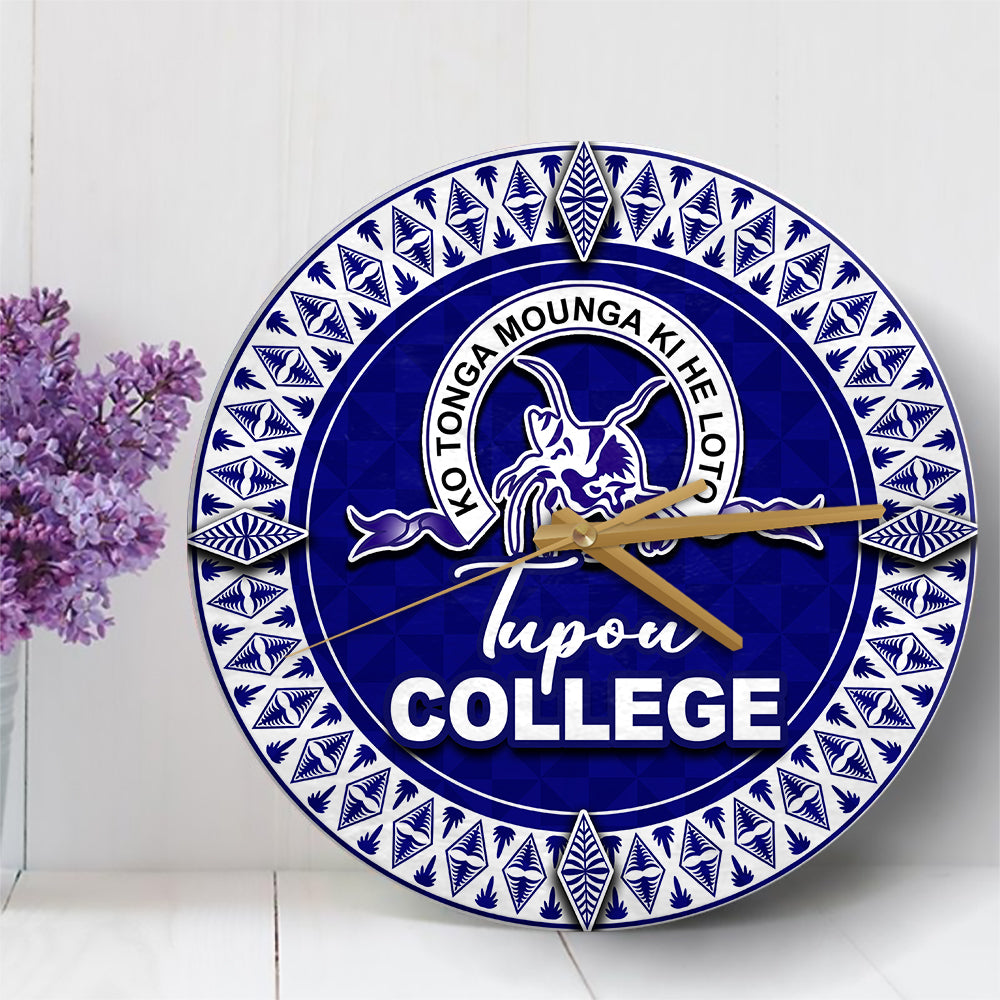 Tupou College Wall Clock Polynesian Circle No.1 LT6 30 cm Blue - Polynesian Pride