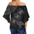 Hawaii Kanaka Turtle Fern Leaves Polynesian Women's Off Shoulder Wrap Waist Top - Quini Style - AH - Polynesian Pride