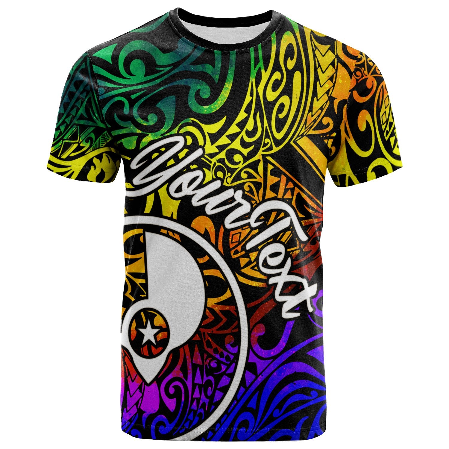 Yap Custom T Shirt Rainbow Polynesian Pattern Unisex Rainbow - Polynesian Pride