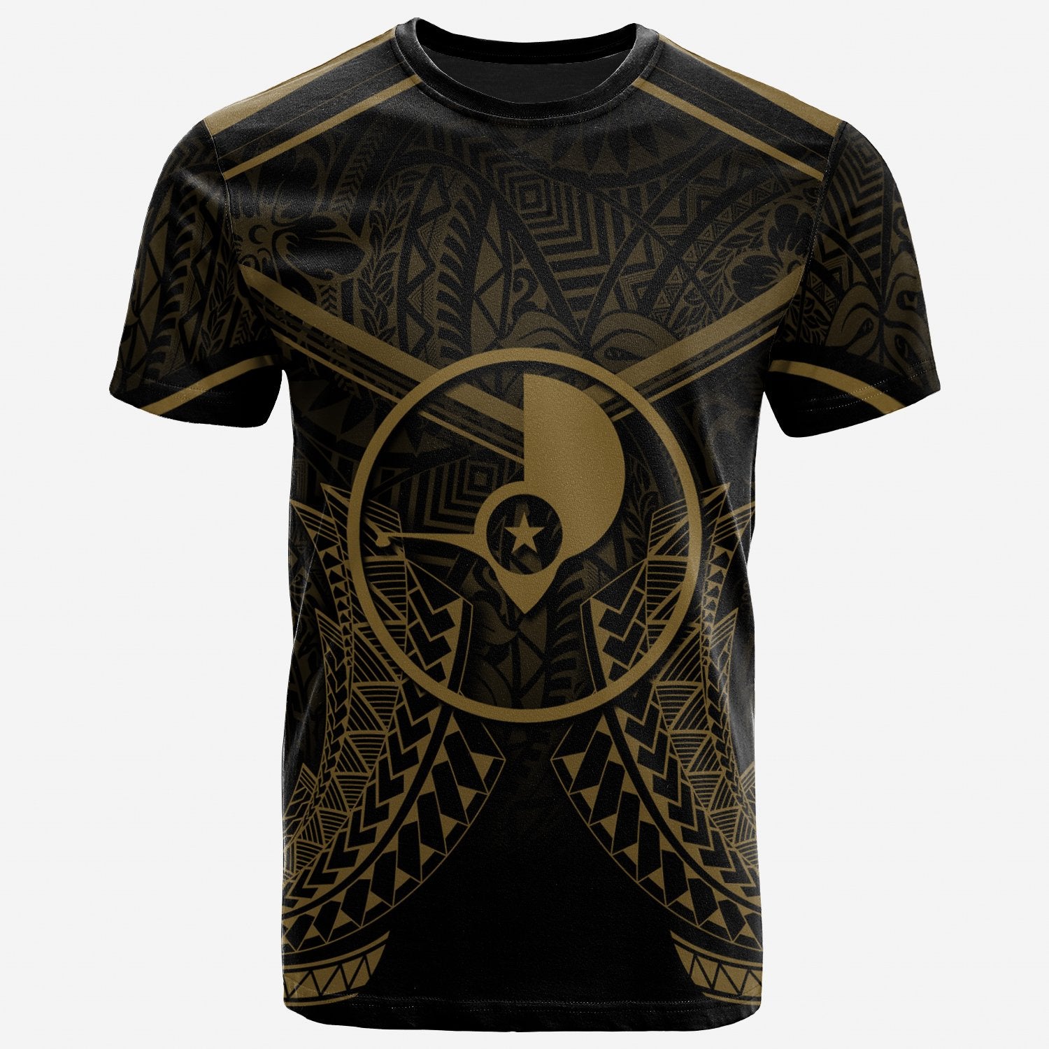 Yap State T Shirt Yap State With Gold Line Style Unisex Black - Polynesian Pride