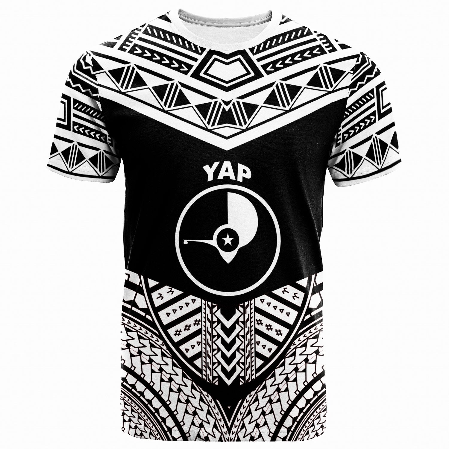 Yap T Shirt Tribal Pattern Cool Style White Color Unisex White - Polynesian Pride