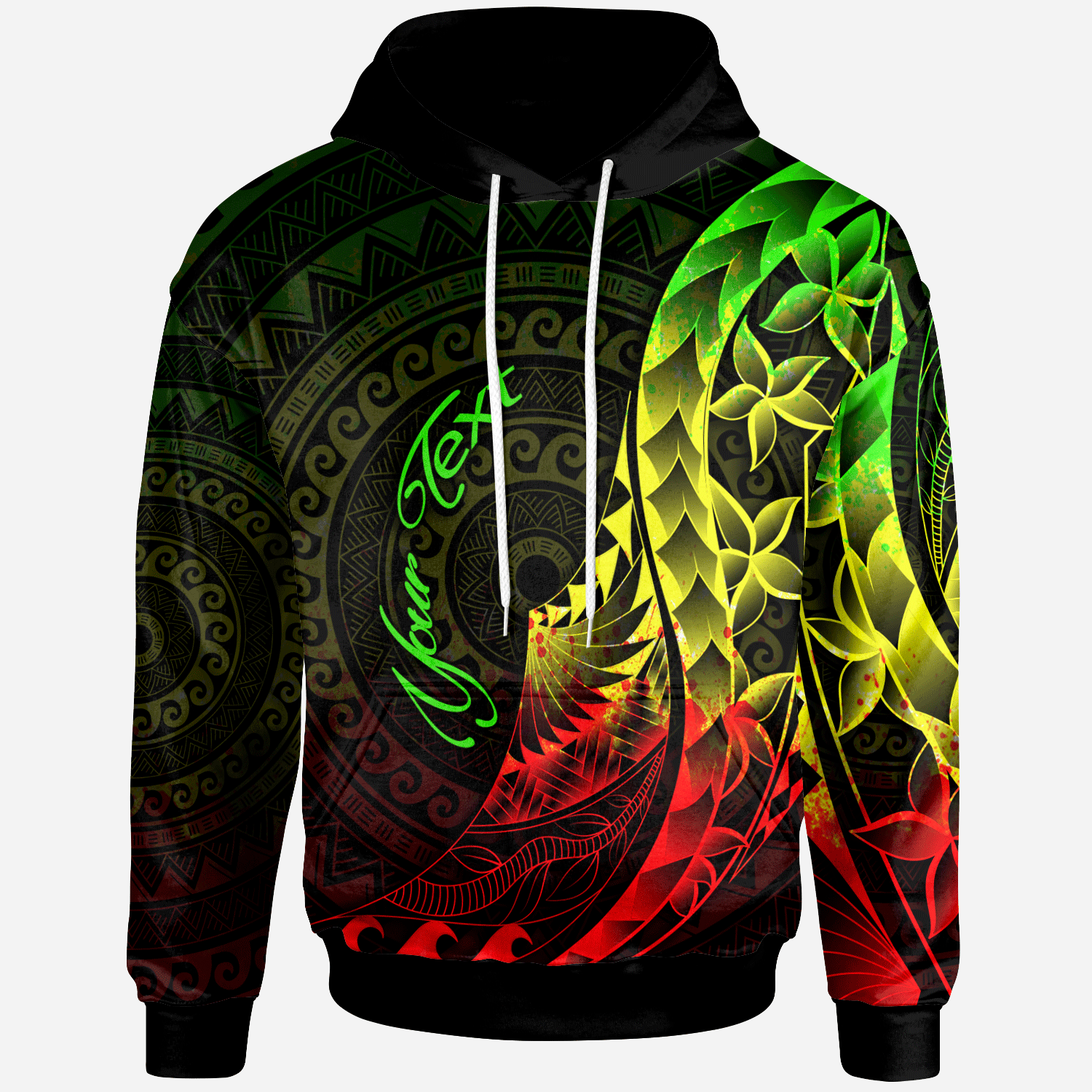 Chuuk Hoodie Custom Polynesian Pattern Style Raggae Color Unisex Raggae - Polynesian Pride