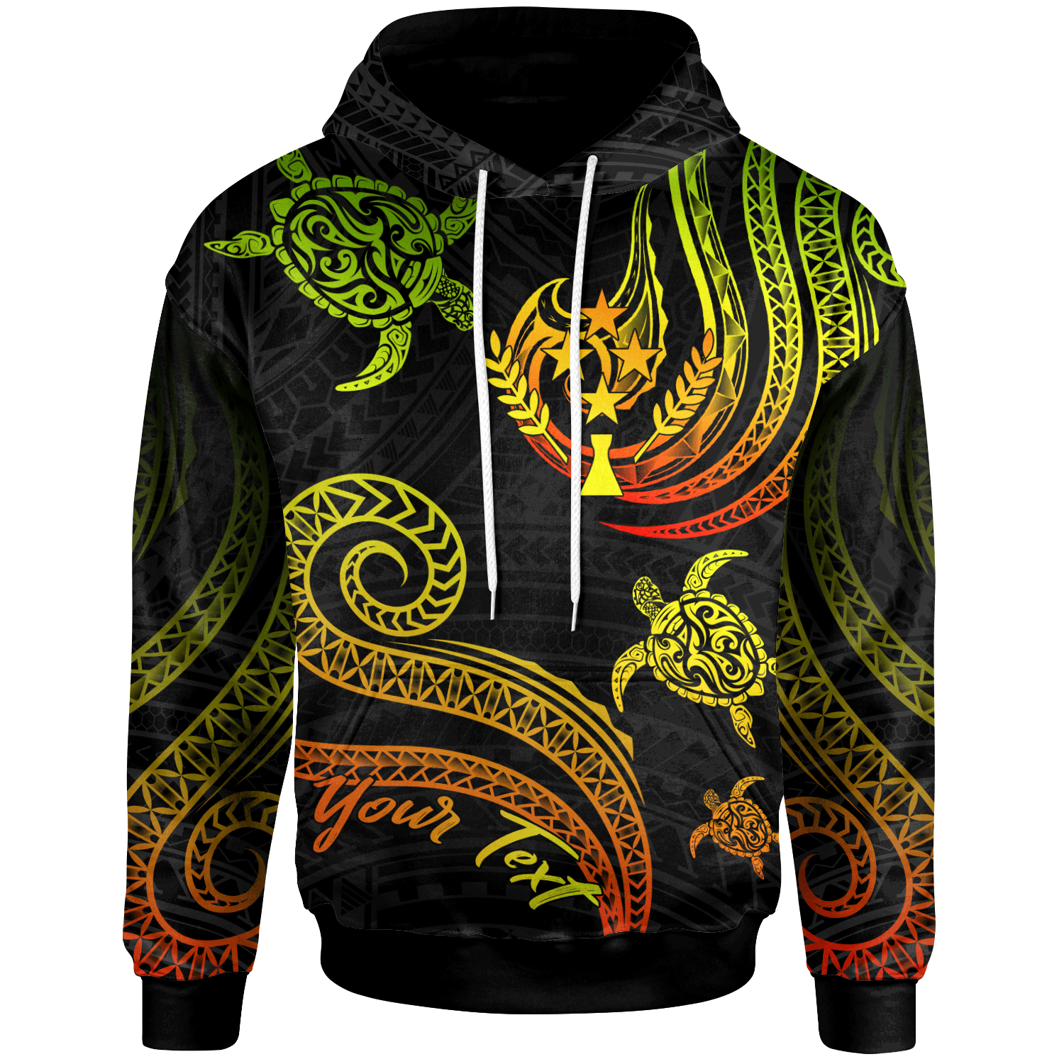 Kosrae Custom Hoodie Polynesian Turtle With Pattern Reggae Unisex Reggae - Polynesian Pride