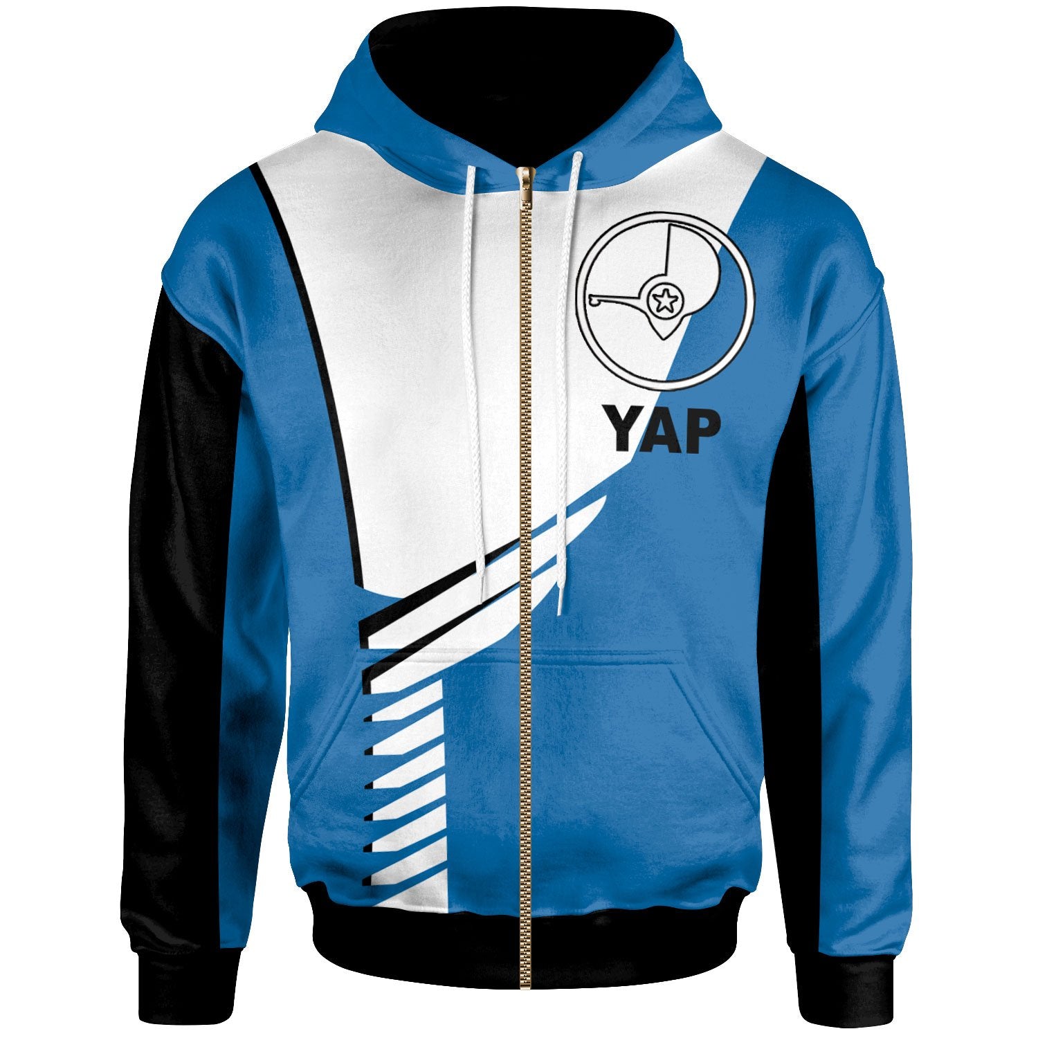 Yap Zip Hoodie Athletes Style Unisex Blue - Polynesian Pride