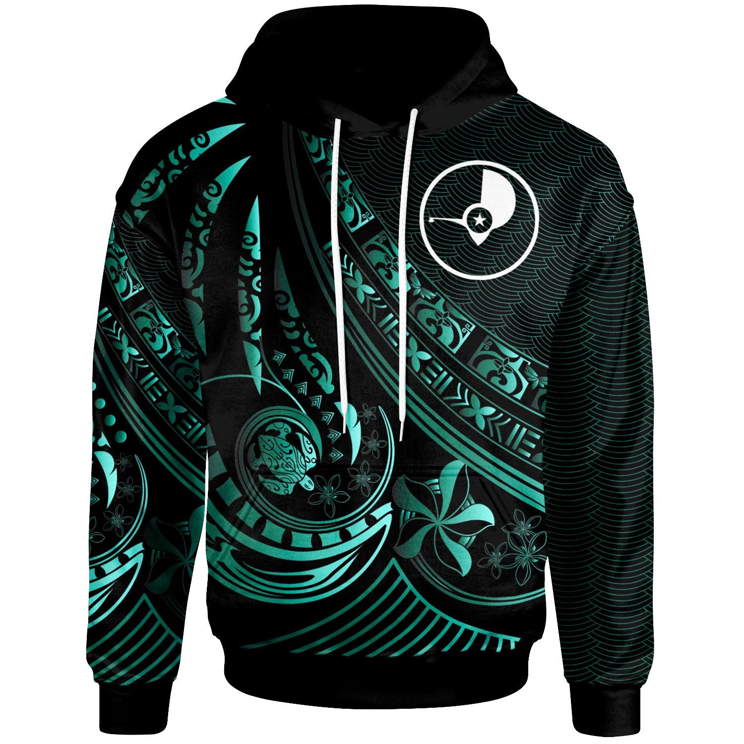 Yap Hoodie The Flow of The Ocean Unisex Green - Polynesian Pride