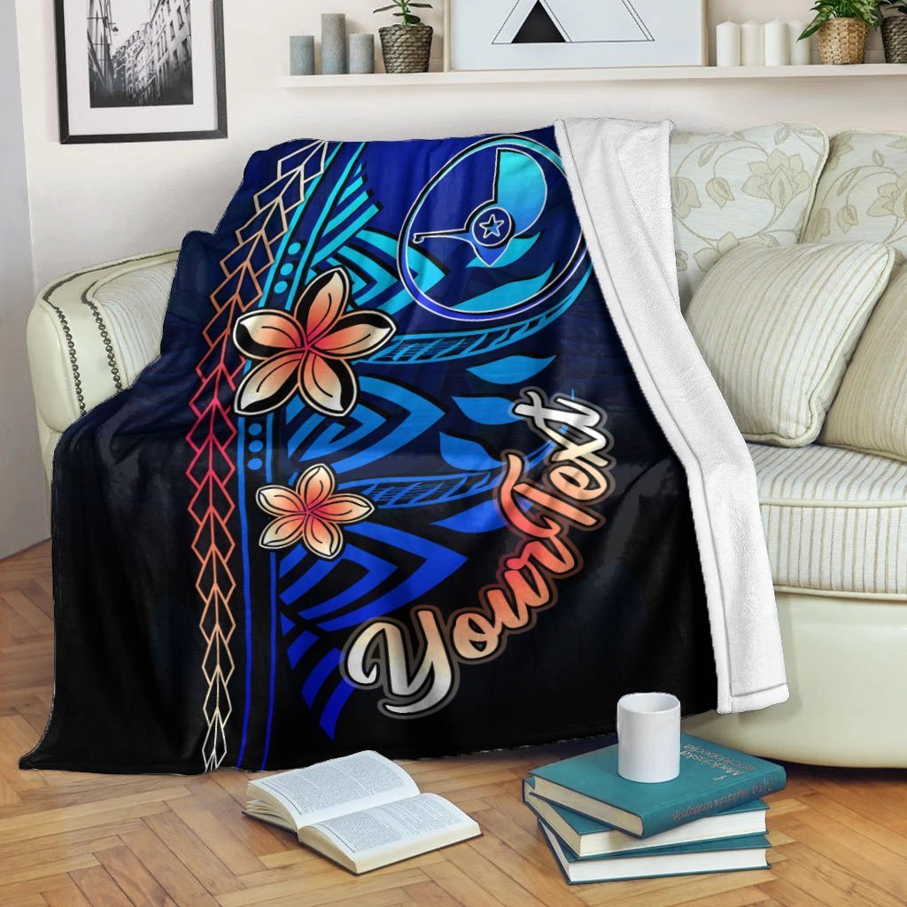 Yap Custom Personalised Premium Blanket - Vintage Tribal Mountain White - Polynesian Pride