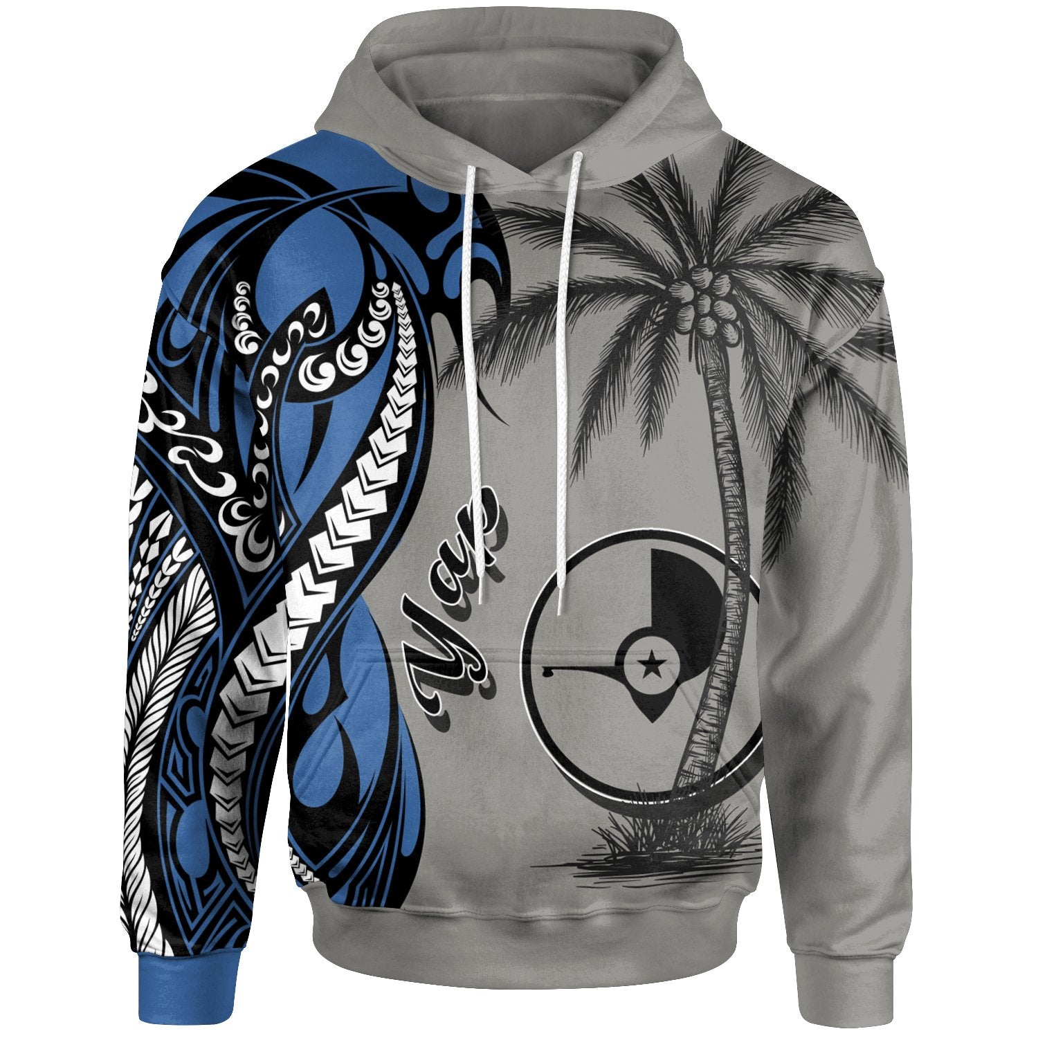 Yap Hoodie Classical Coconut Tree Unisex Gray - Polynesian Pride